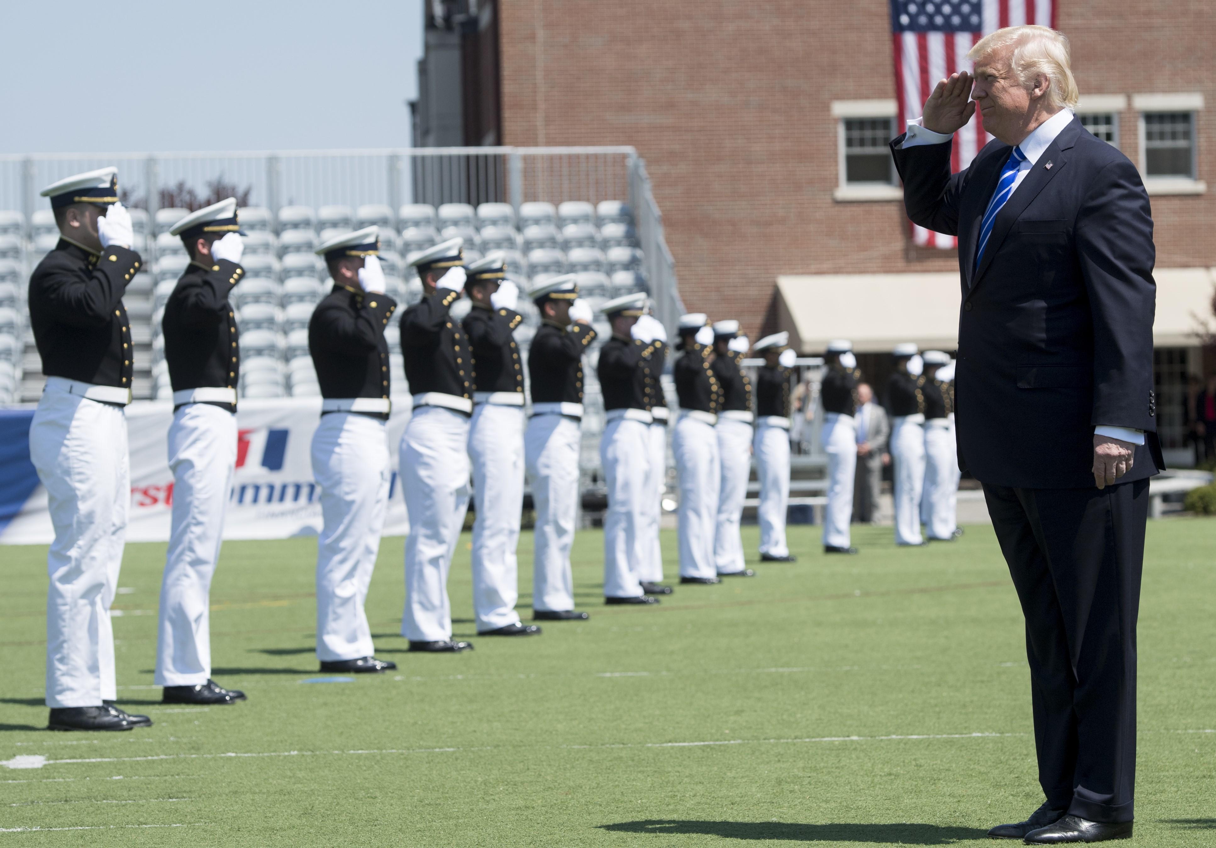 Trump slams media, critics at Coast Guard Academy commencement - CBS News