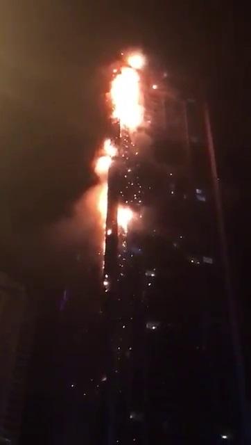 A Large Fire Has Ripped Through Residential Skyscraper In Dubai The United Arab Emirates Engulfing Tower Flames