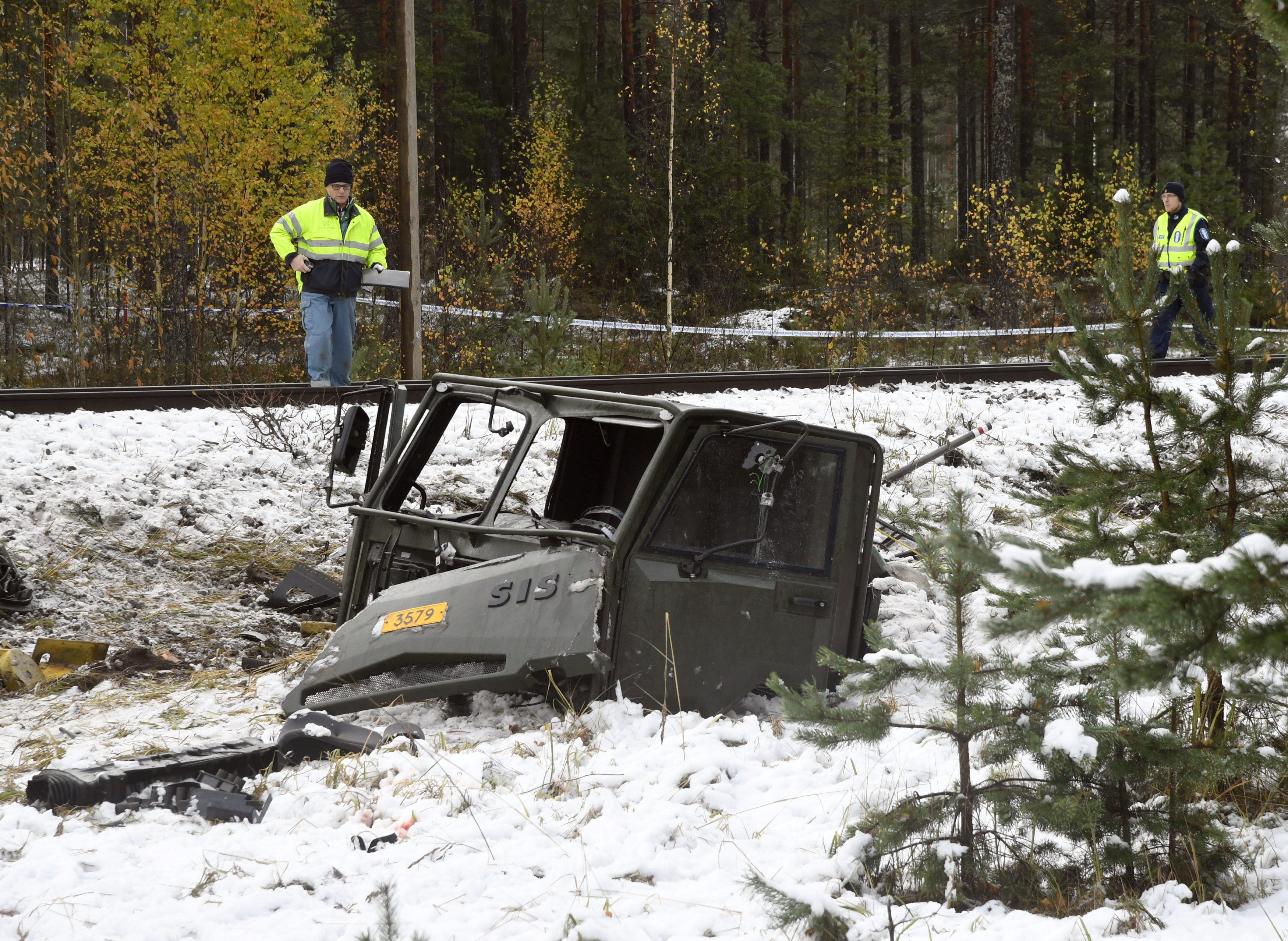 3 soldiers among the dead as train hits military truck in Finland