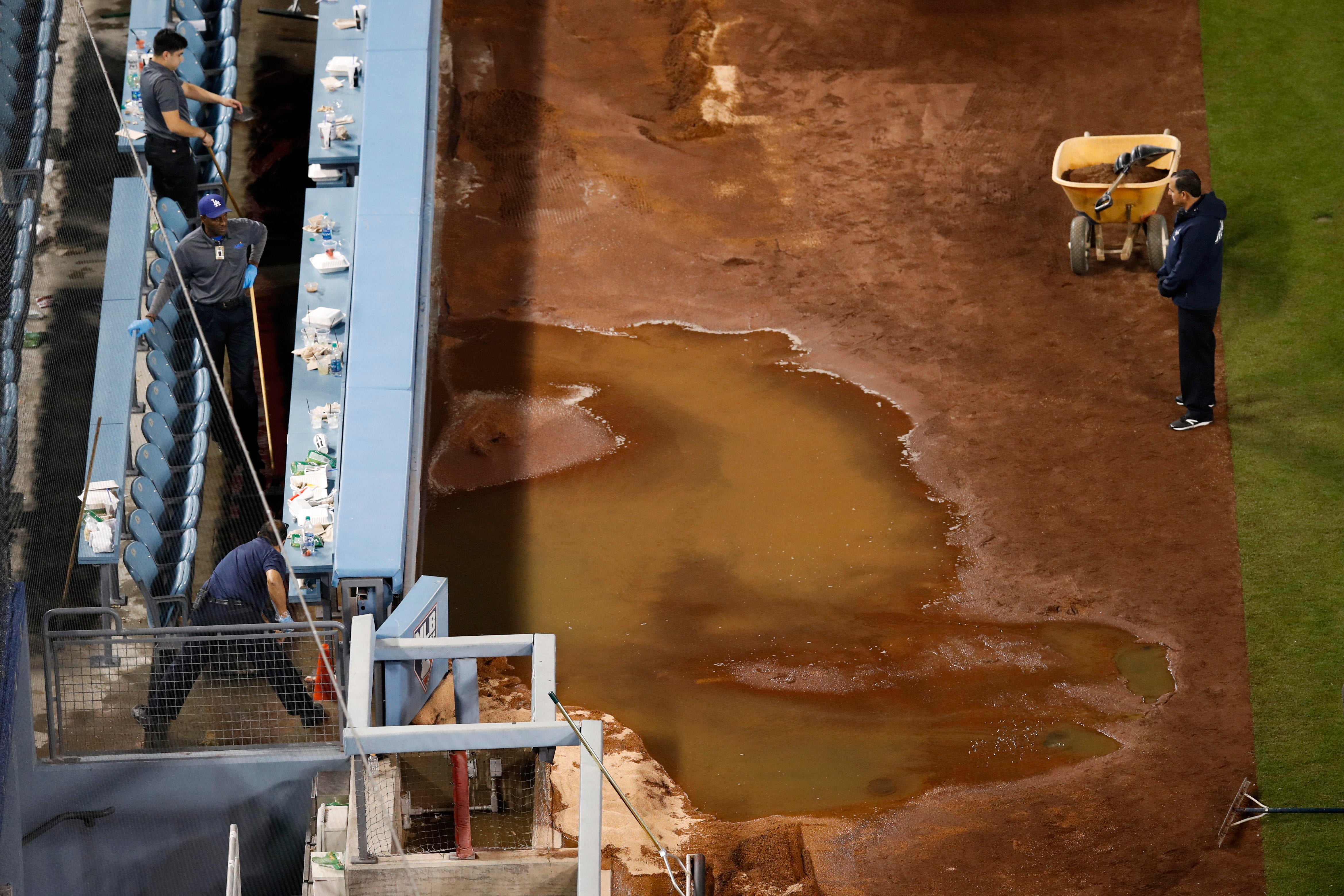 Sewage Leaks Onto Dodger Stadium Field During Game Cutting Short Final