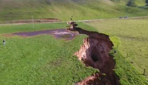 Farmworker Stumbles Upon Massive Sinkhole In New Zealand