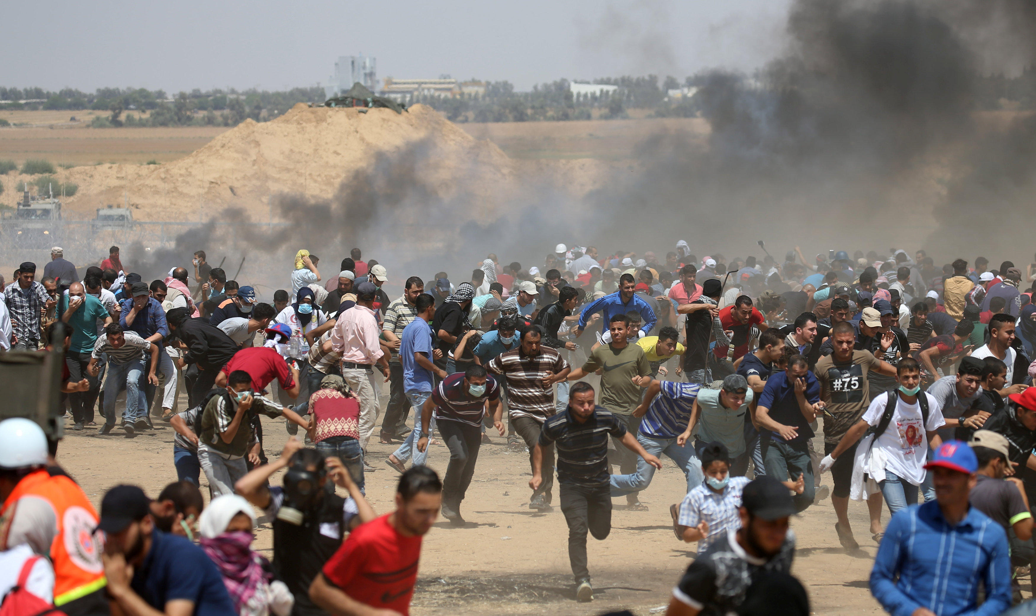 Israel and Palestinians clash on Gaza Strip border on "Jerusalem ...