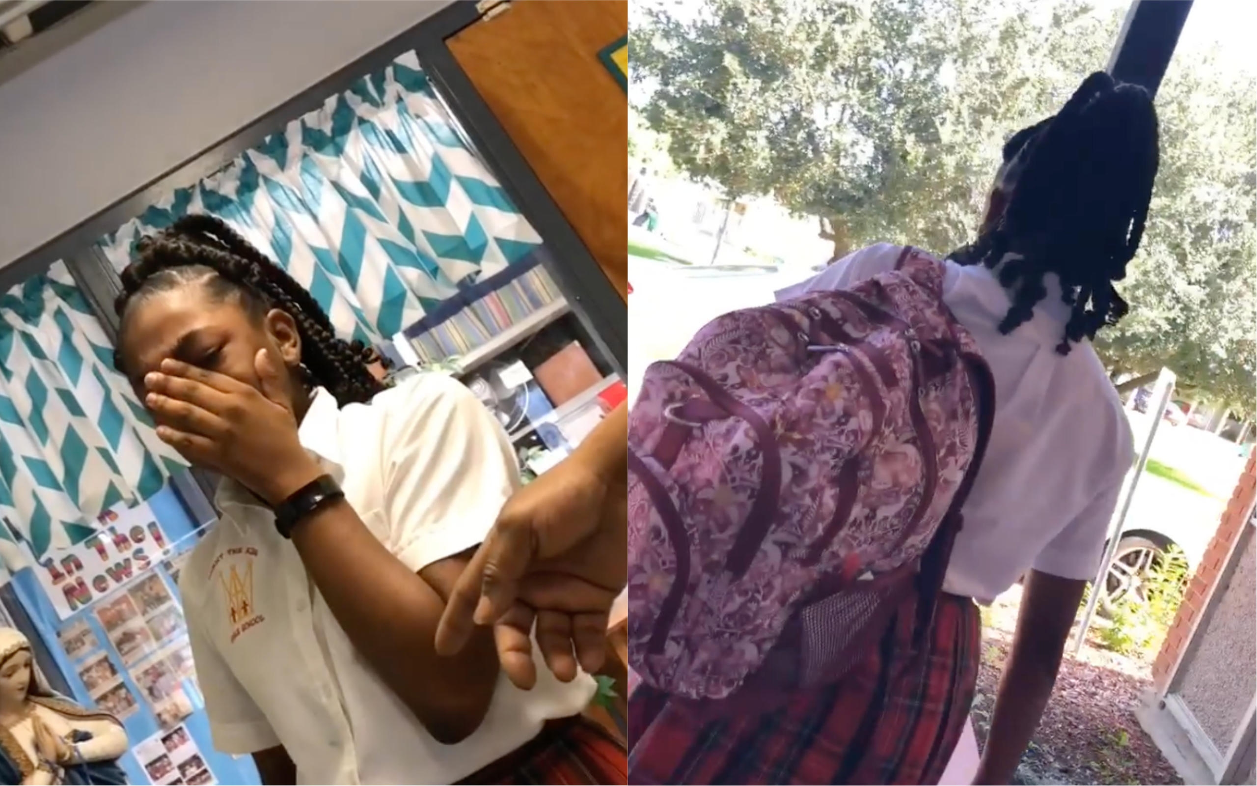 Video Shows Girl In Tears After She Was Told To Leave School