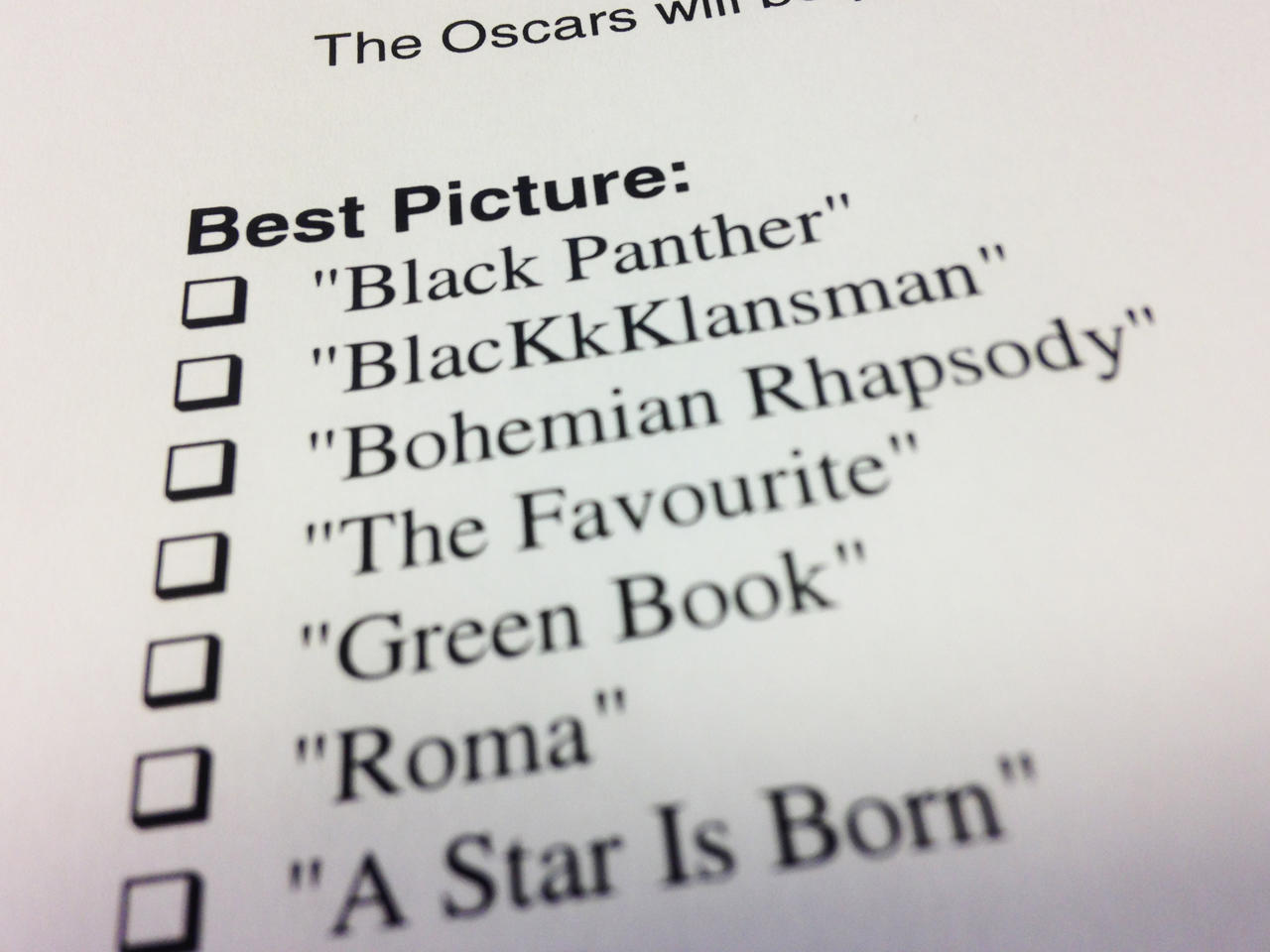 printable oscar ballot 2019 Awards Academy Oscars your our for 2019: Download ballot