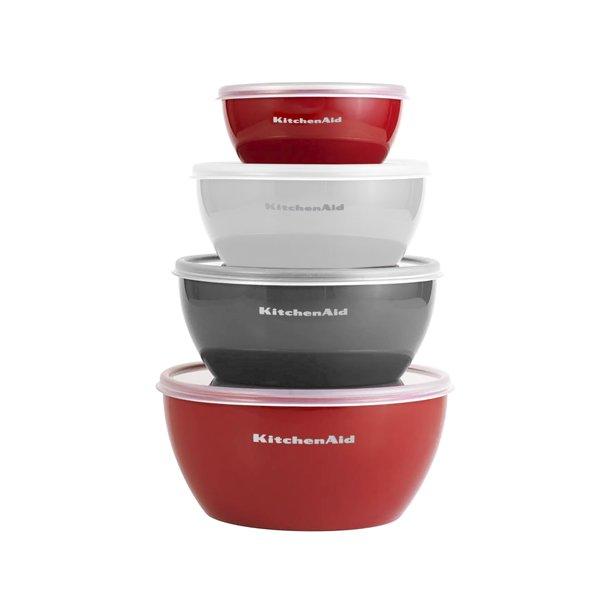 Set of 4 Kitchenaid prep bowls with lids 