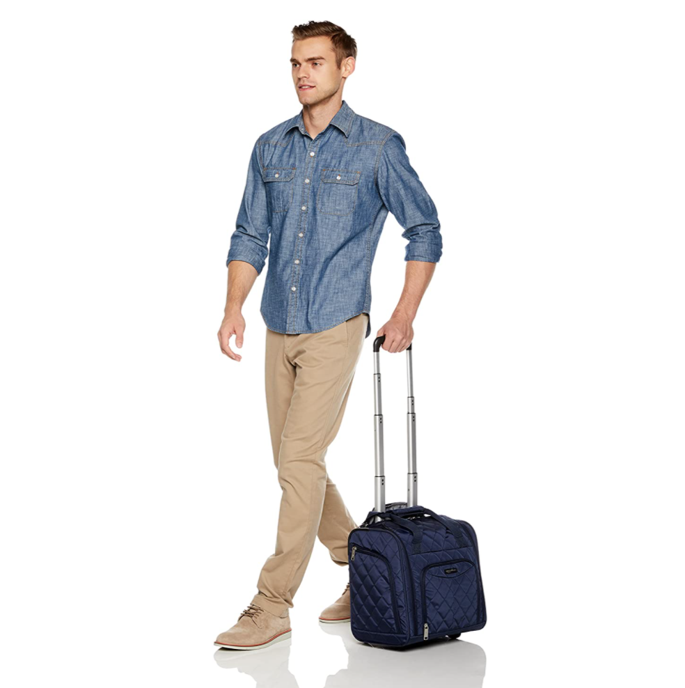 Amazon Basics Underseat Carry-On rolling travel luggage bag 
