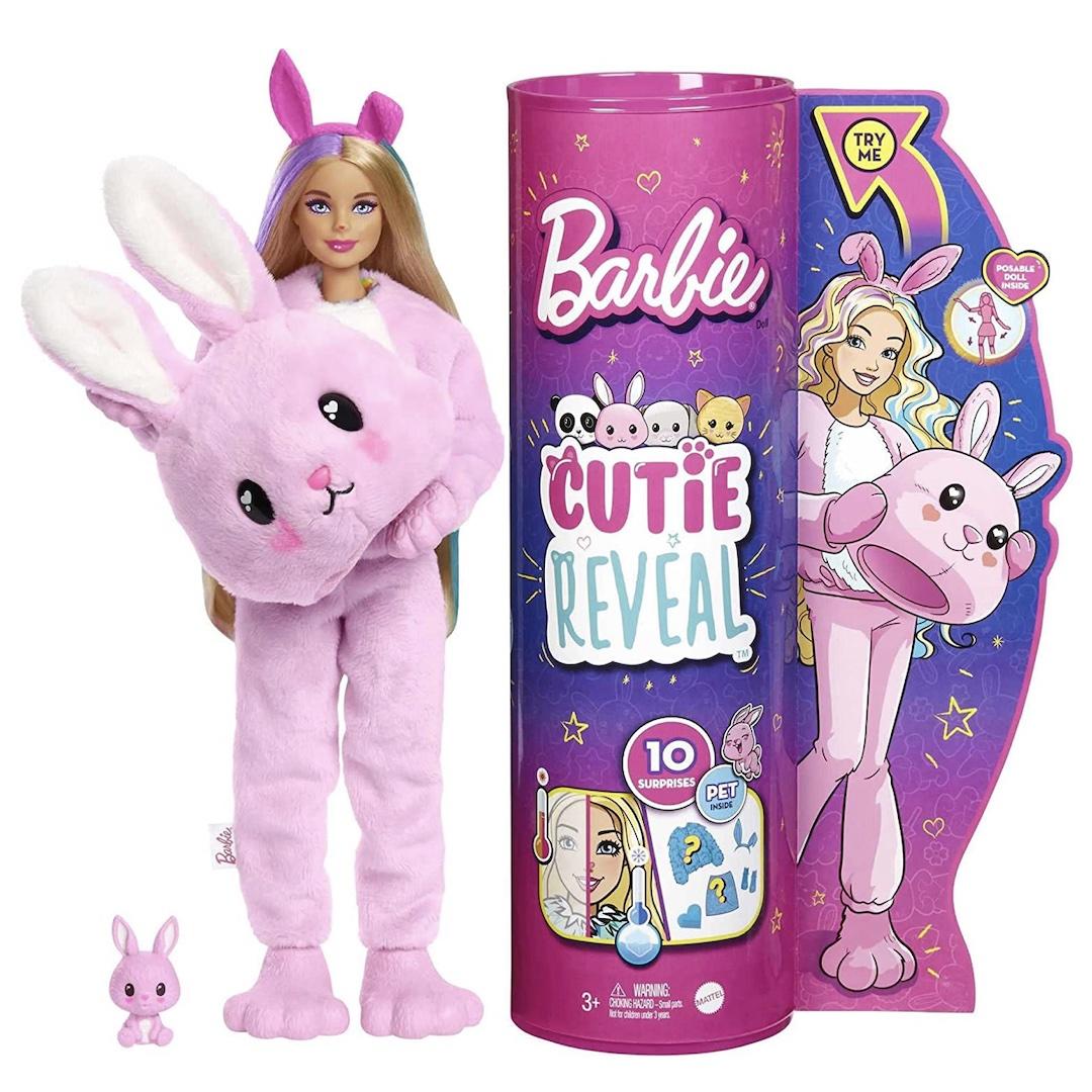 Barbie Cutie Reveal Dolls with Animal Plush Costume & 10 Surprises 
