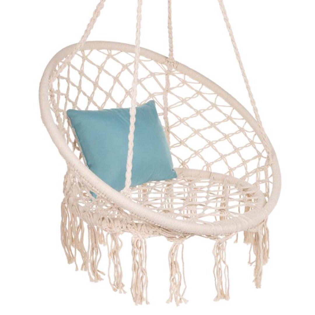 Best Choice Products Handwoven Cotton Macrame Hanging Chair Swing 