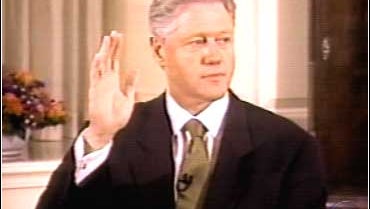 Image result for president bill clinton's grand jury testimony in the monica lewinsky scandal is on tv