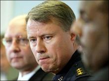 Tacoma Police Chief David Brame, center, in 2002.