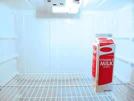 empty refrigerator, fridge, milk, generic, stock