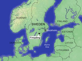 locator map for the town of FinspÃ??Ã??Ã??Ã?ÃÂ¥ng, Sweden