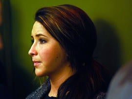 Bristol Palin reacts to her mother's speech dat the Reagan Ranch Center on Feb. 4, 2011, in Santa Barbara, Calif.