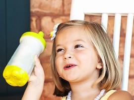 sippy cup, girl, toddler, stock, 4x3