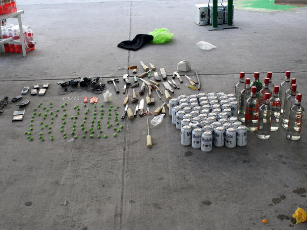 Marijuana, heroin, beer, vodka, and cell phones were among the items seized at a minimum-security prison in northern Mexico.