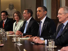 Obama with senior lawmakers in the Cabinet Room
