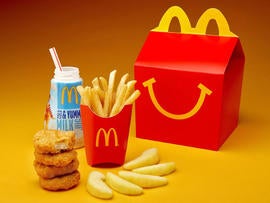 McDonald's, happy meal, fries, apple slices