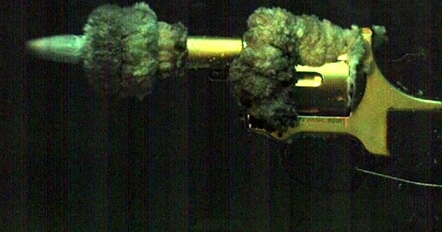 High speed video of pistols fired underwater CBS News