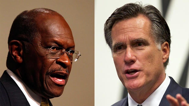 Herman Cain and Mitt Romney