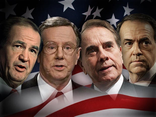 Mike Huckabee, Bob Dole, Steve Forbes and Pat Buchanan
