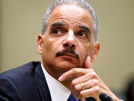 Attorney General Eric Holder testifies on Capitol Hill in Washington Feb. 2, 2012.