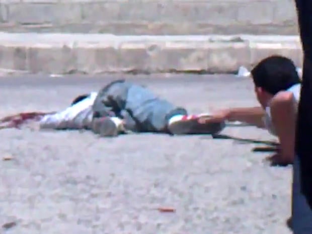 Alleged sniper shooting of young boy in Daraa