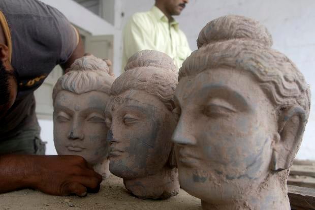Buddha statues confiscated by custom authorities in Karachi, Pakistan