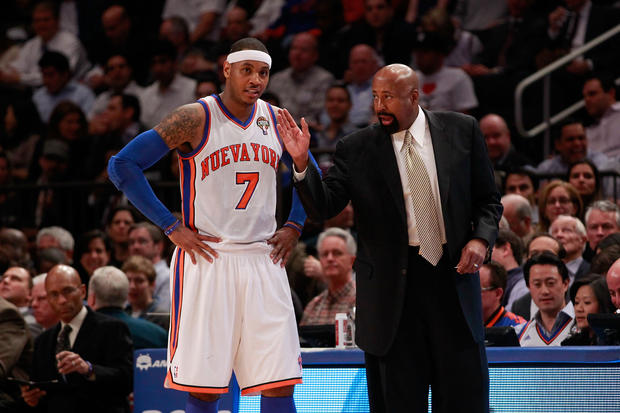 Carmelo Anthony and Mike Woodson 