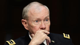 Chairman of the Joint Chiefs of Staff Gen. Martin Dempsey testifies with U.S. military leaders before the Senate Armed Services Committee on pending legislation regarding sexual assaults in the military June 4, 2013 in Washington, DC.