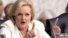 Missouri Democrat Senator Claire McCaskill questions a panel of the Joint Chiefs of Staff and their legal counsels regarding sexual assault in the military.