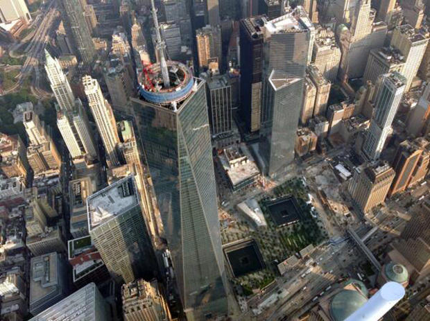One World Trade Center, Sept. 11 Memorial as seen from Chopper 880 