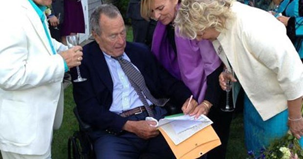 George H W Bush A Witness At Same Sex Wedding Cbs News