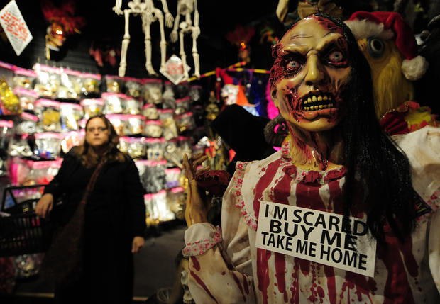 A Halloween costume at a shop in New Yor 