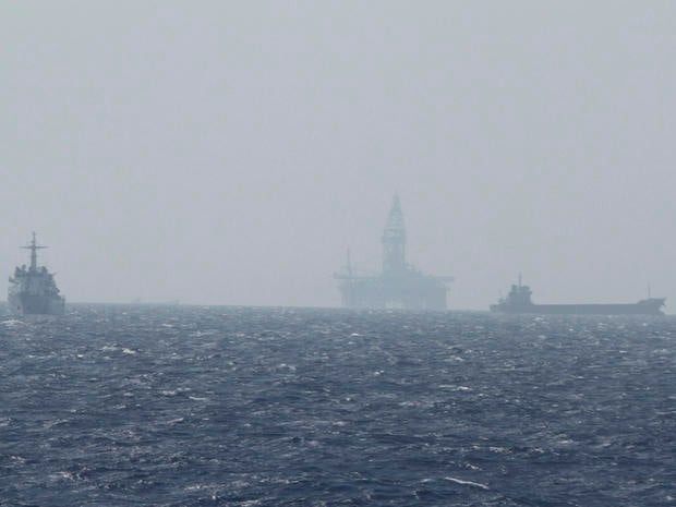 Chinese oil rig Haiyang Shi You 981(C) is seen in the South China Sea, about 130 miles off shore of Vietnam