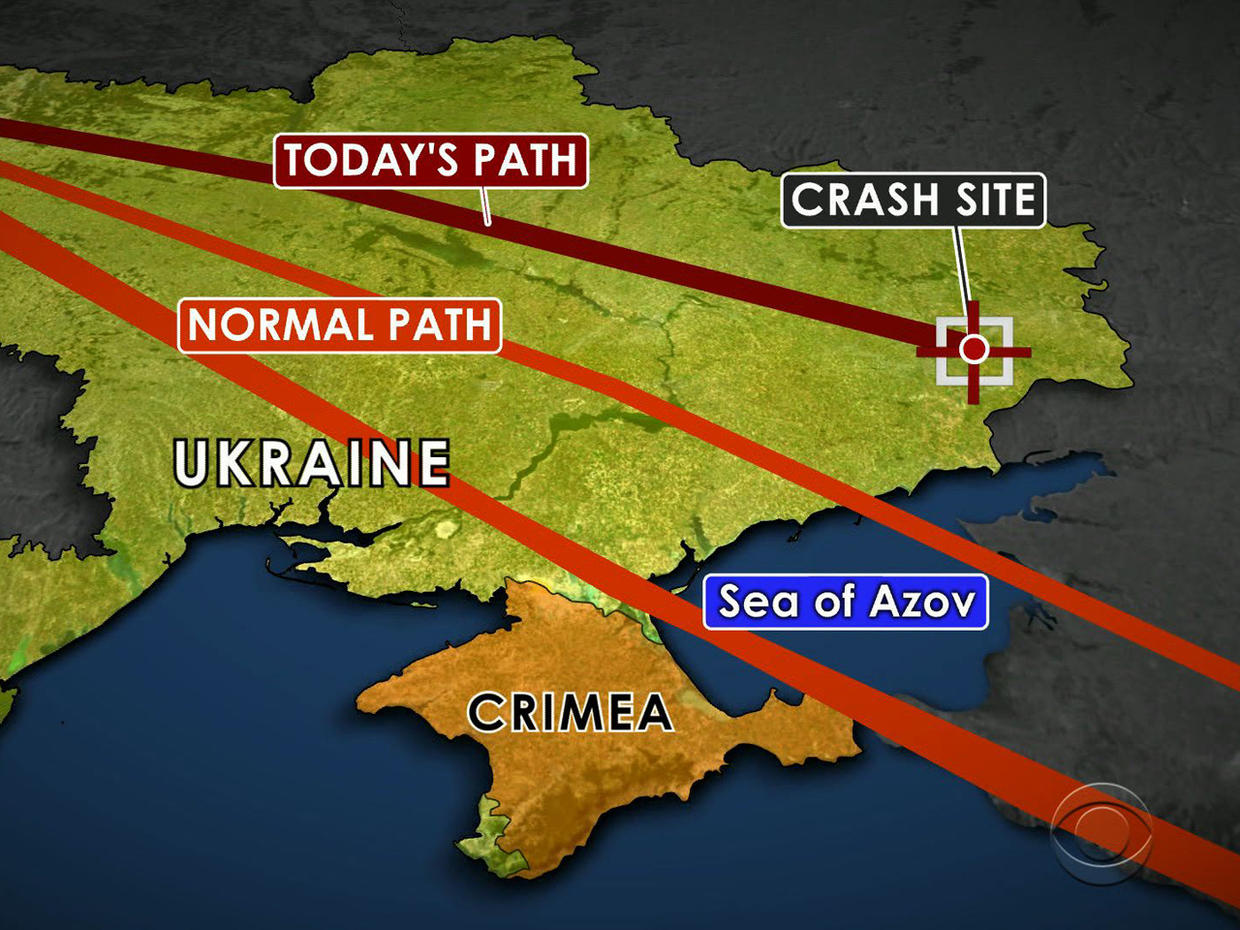 Malaysia Airlines Flight 17 deviated slightly from typical flight path