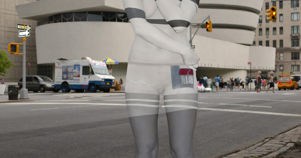 Womens bodies blend into a citys background with just 