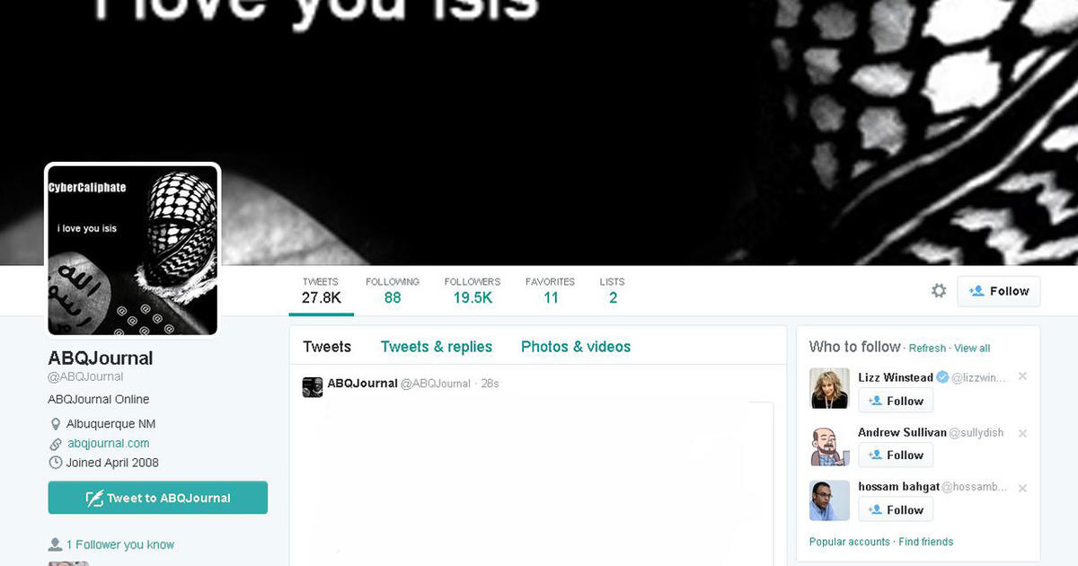 News Websites Twitter Feeds Hacked With Pro Isis Message Cbs News