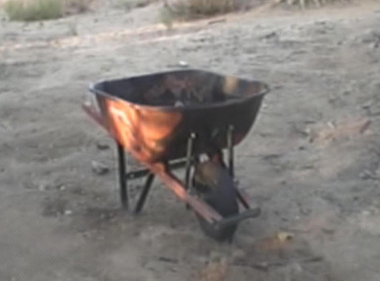 The wheelbarrow where Becky Friedli's body was found 