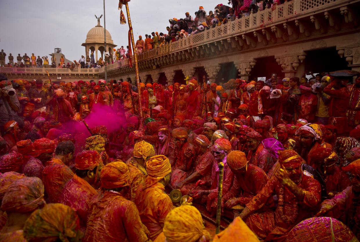 Colorful Hindu Religious Festival Of Holi Celebrated As The Harvest Festival For Spring