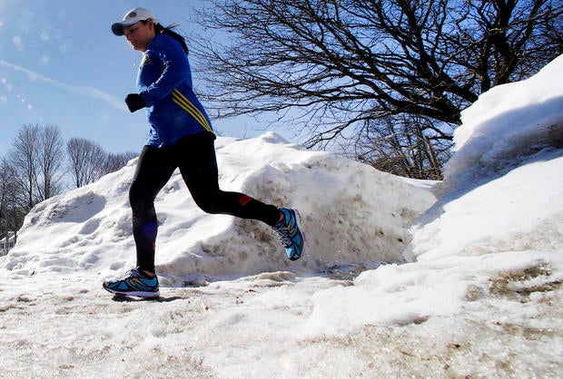 running in snow