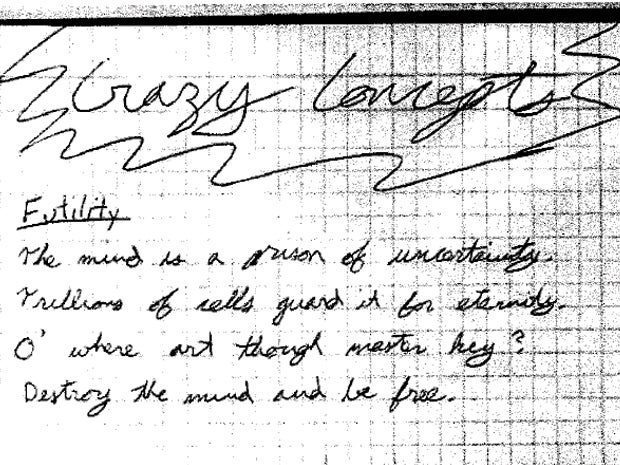 Notebook of Colorado theater shooter James Holmes shows bizarre thoughts CBS News