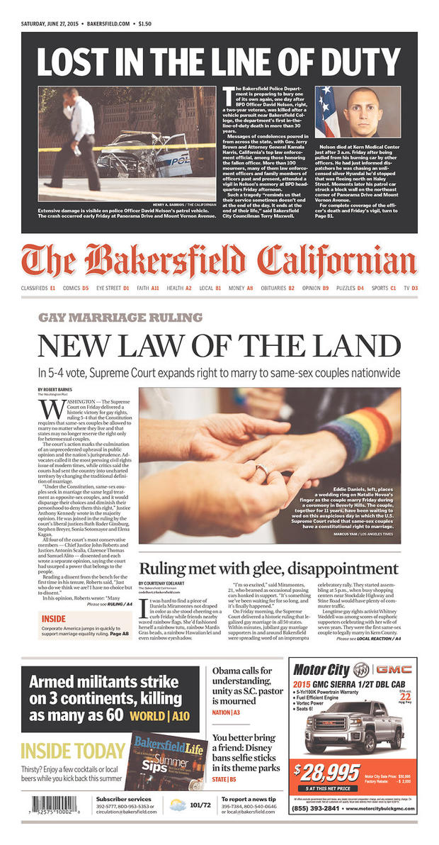 Bakersfield Californian Front Page 