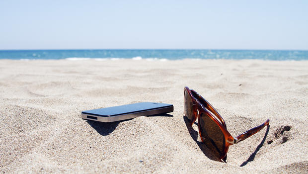 Smartphone in the sand