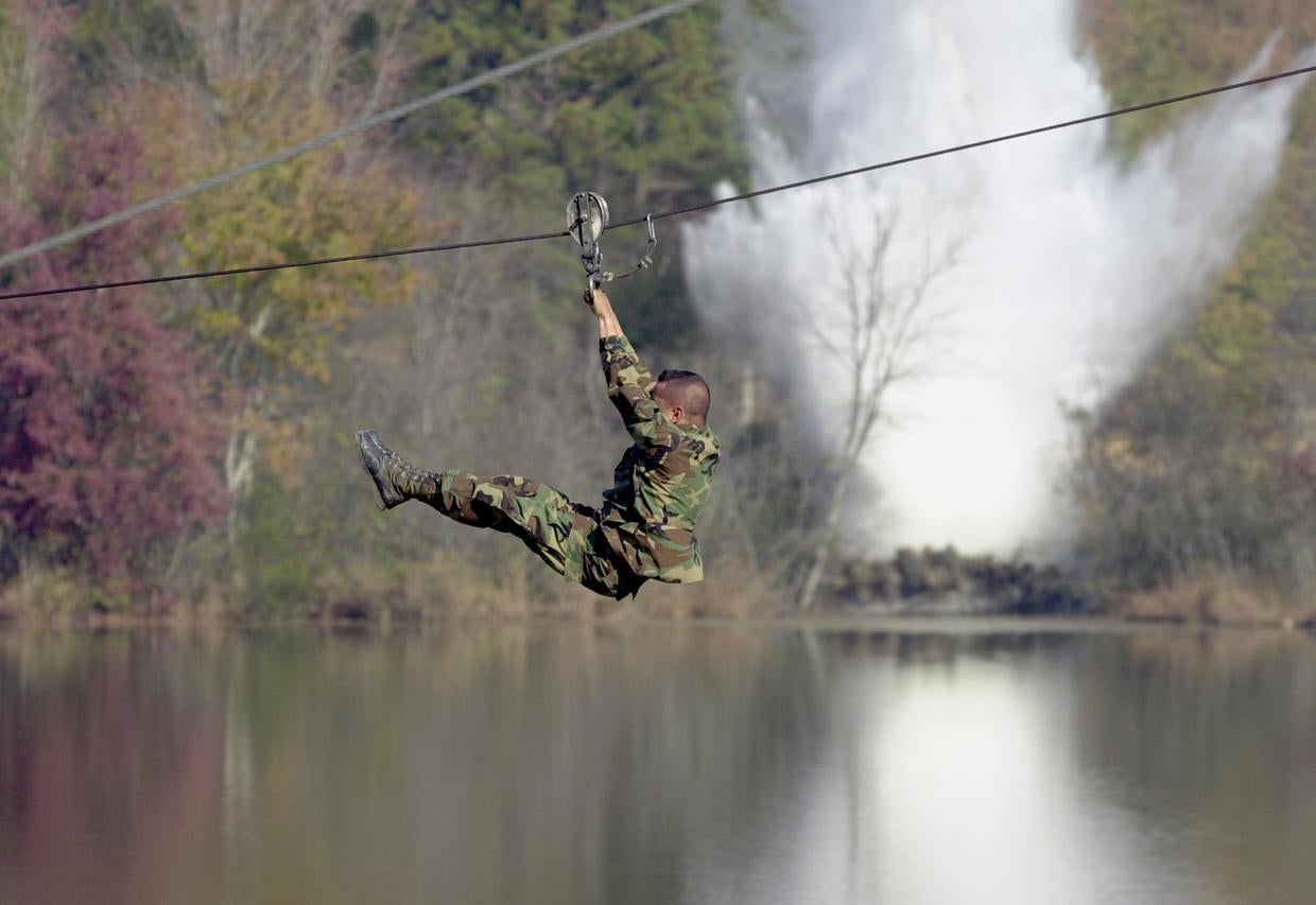 Rope crawl 35 feet up What it takes to be an Army Ranger CBS News