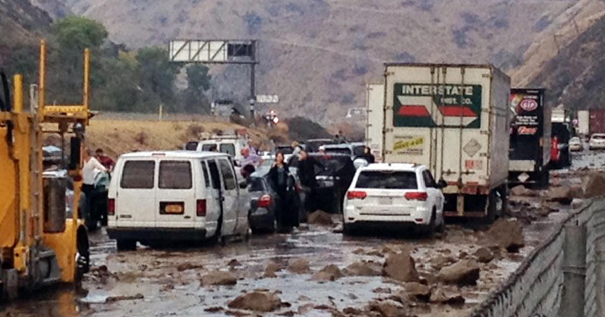 California flash flooding, mudslides Interstate 5 blocked, vehicles