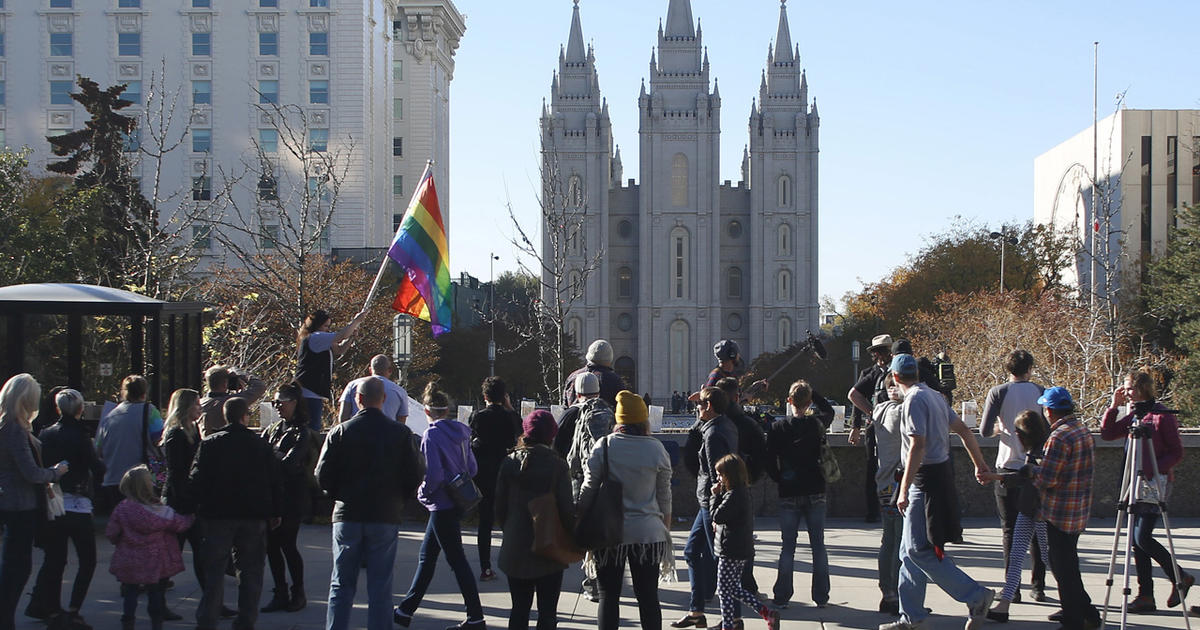 Hundreds Protest Mormon Lgbt Policy Cbs News 3356