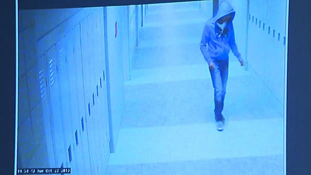 Philip Chism, 14, is seen in surveillance video at Danvers High School in Danvers, Massachusetts, in 2013.