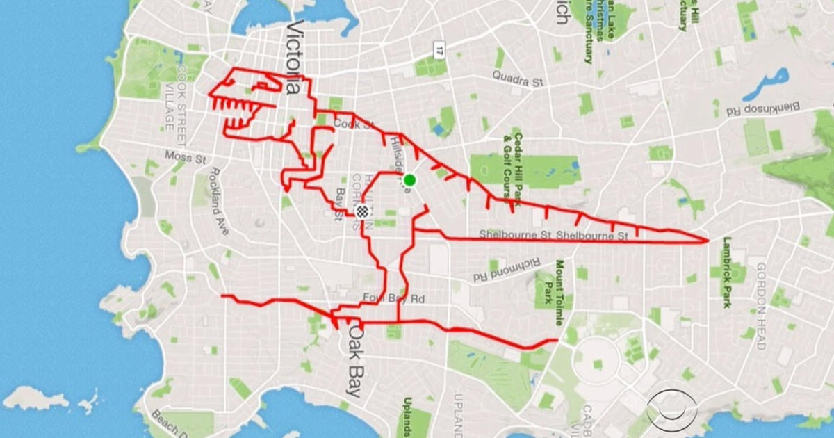 Bicyclist uses app to turn his rides into art - CBS News