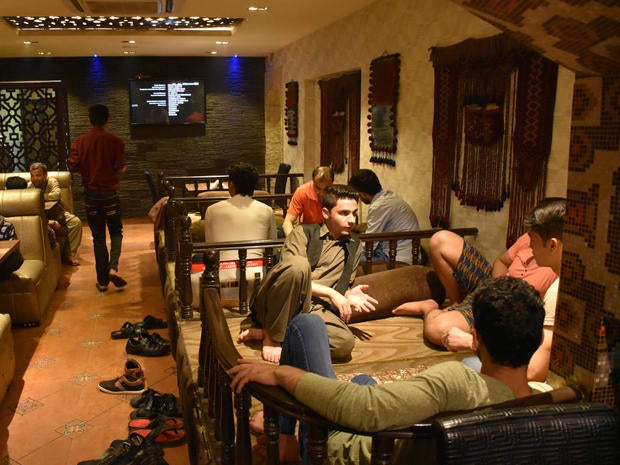 Young Afghans hang out at Mazaar Restaurant in New Delhi's Lajpat Nagar area, which has become one several "Little Kabuls" in the Indian capital