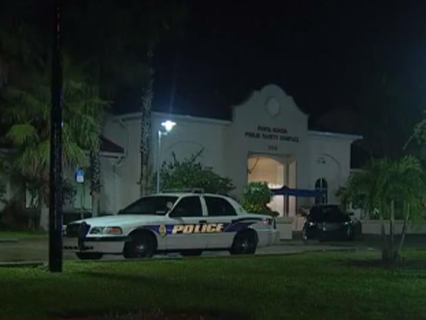 Outside of Punta Gorda, Florida Police Department on night of August 9, 2016